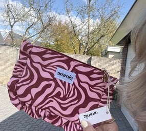 Toilettas zebra rood-roze