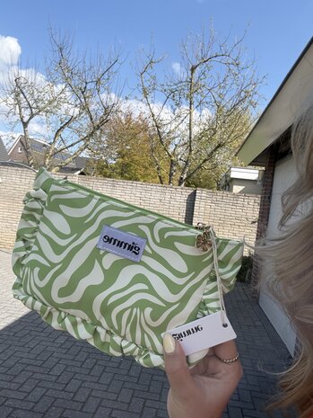 Toilettas zebra groen-beige