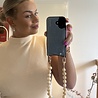 Telefoonkoord kralen beige-goud