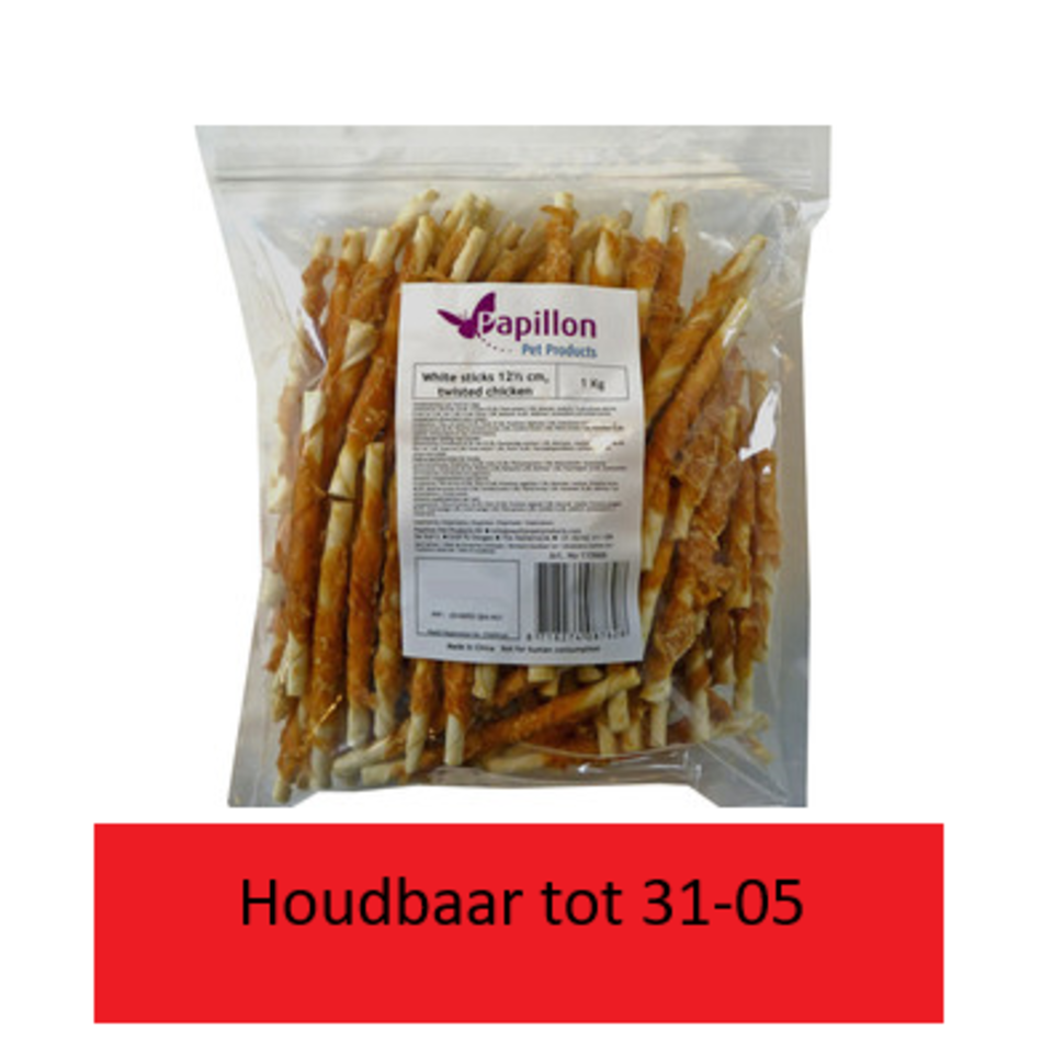 Papillon Rolsticks wit met kip omwikkeld