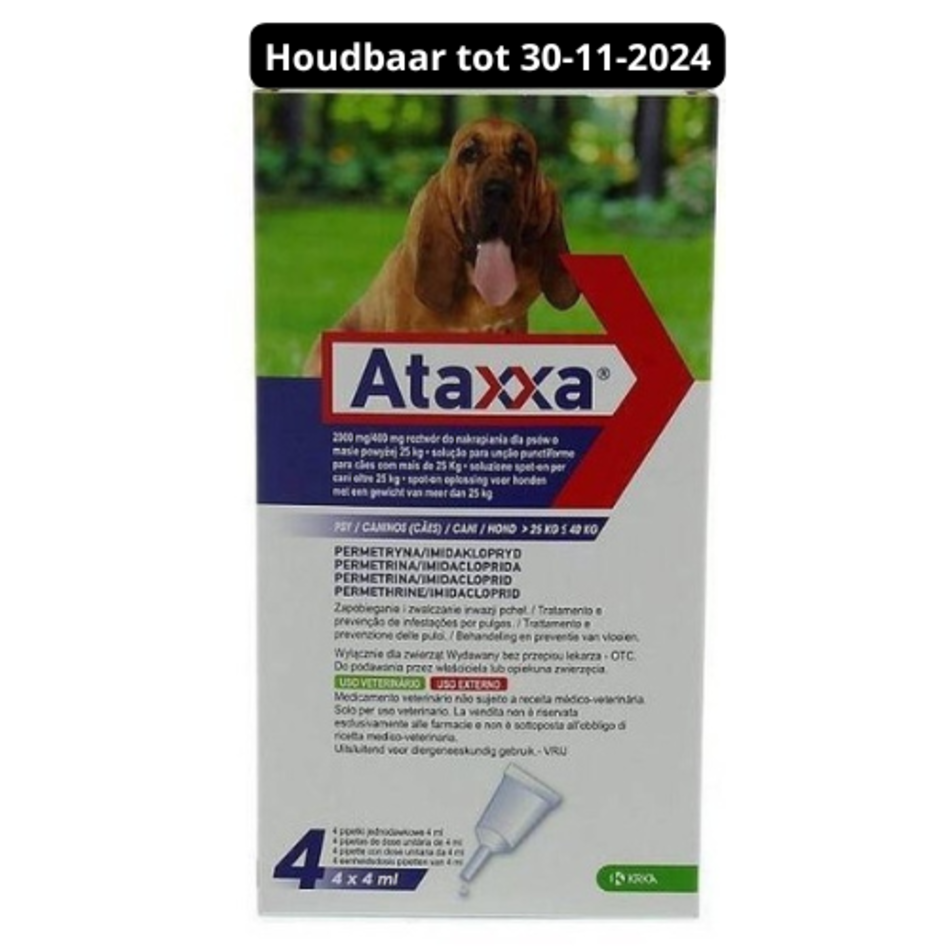 Ataxxa Hond Spot on Hond XL, 4 pipet 2000 mg/400 mg