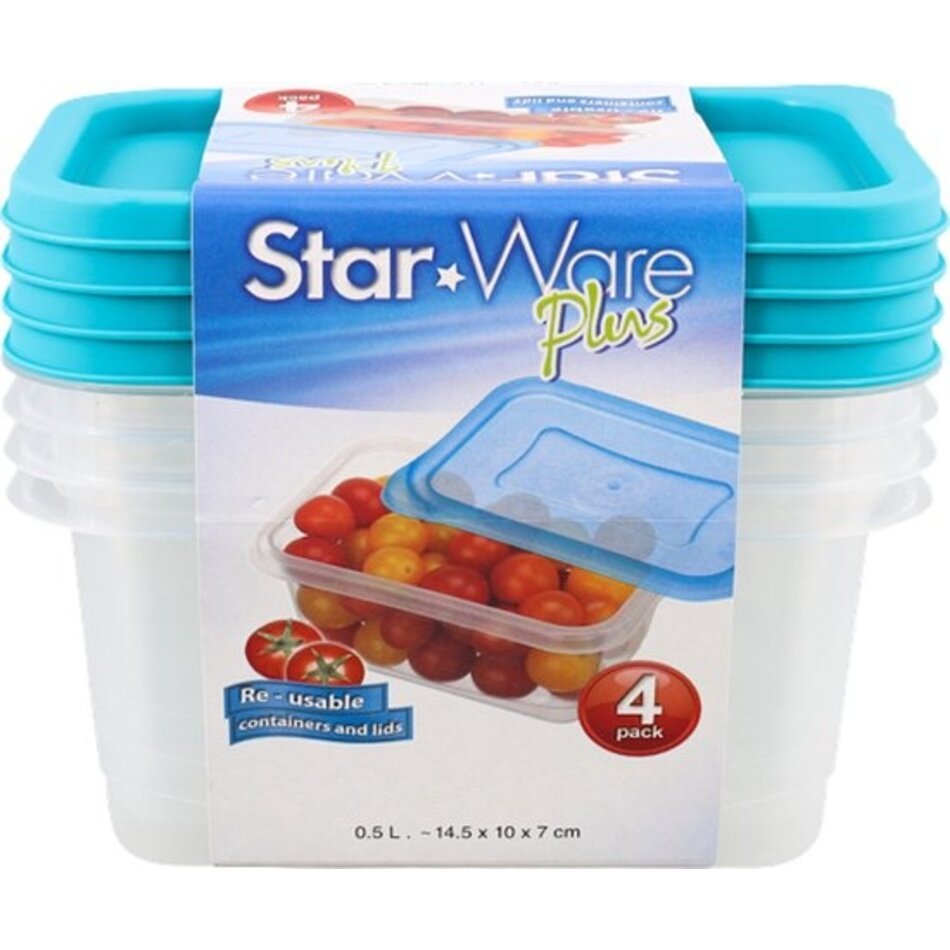 Star Ware Plus Re-usable containers and lids 4 pack
