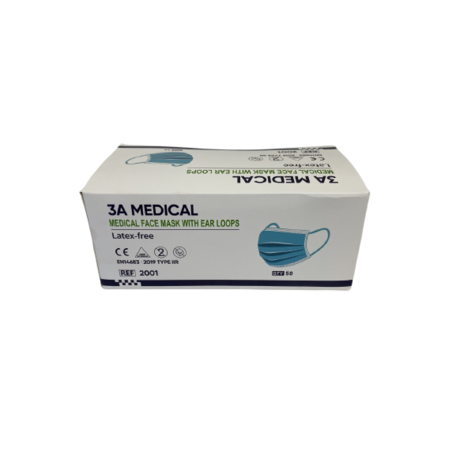 3A  Medical Procedural Mask with ear loops 50 pieces