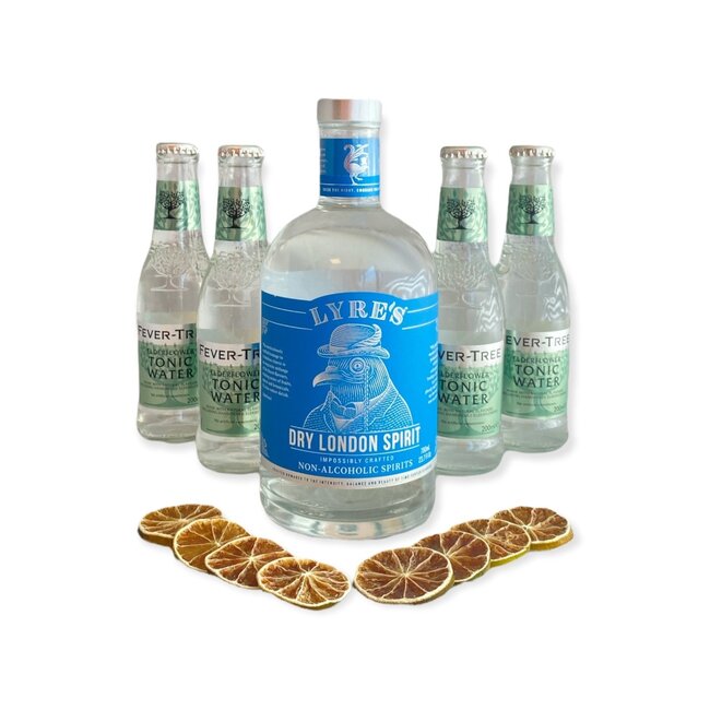 Lyre's Dry London Spirit Alcoholvrij Gin Tonic pakket Fever-Tree Elderflower