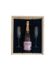 Pierre Zero Sparkling rosé Geschenkkist + 2 glazen