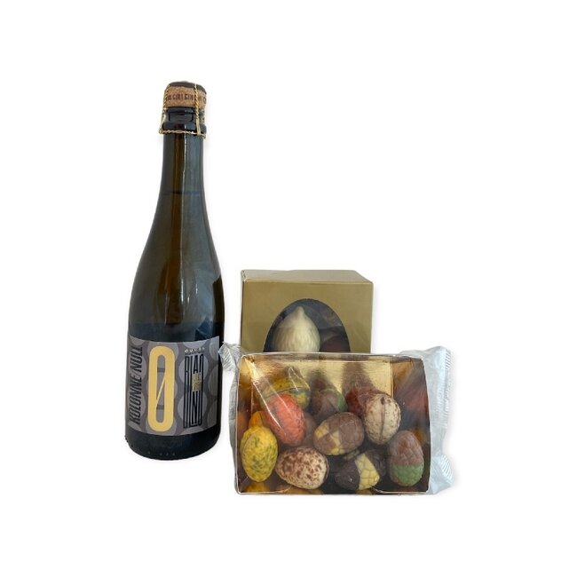 Kolonne Null Alcoholvrij Paaspakket Sparkling White 37,5CL met Luxe Paaschocolade en Bonbons
