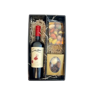 Sinzero Alcoholvrij Paaspakket Rood Cabernet Sauvignon 75CL met Luxe Paaschocolade en Bonbons