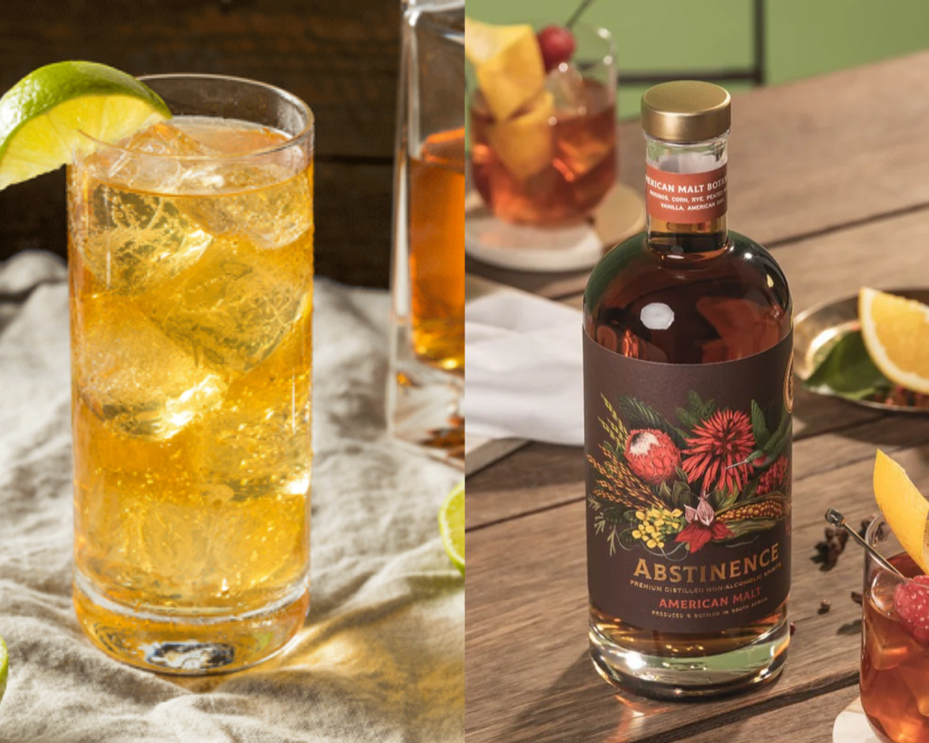 Mocktail van alcoholvrije whisky