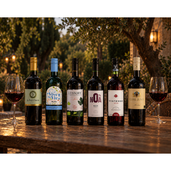 Club Zero Alcoholvrije variërende Merlot wijn proefpakket 6 x 75CL
