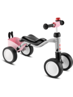 Puky Puky Wutsch Bundle - 4 Wheel Ride On With Swing Axel, grey/pink, with bell, bag
