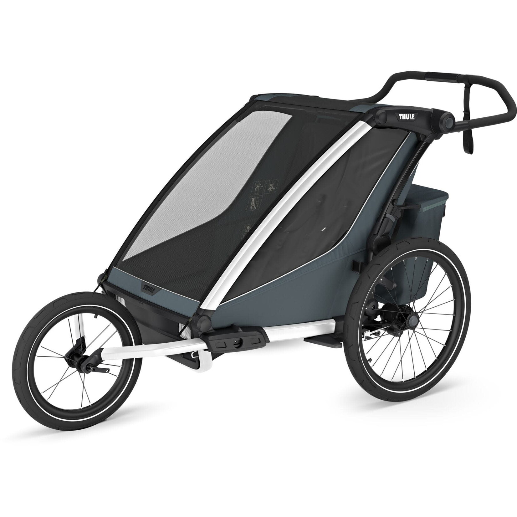 Thule Thule Chariot Cross 2 - Double child carrier with cycling and strolling kit - Grey