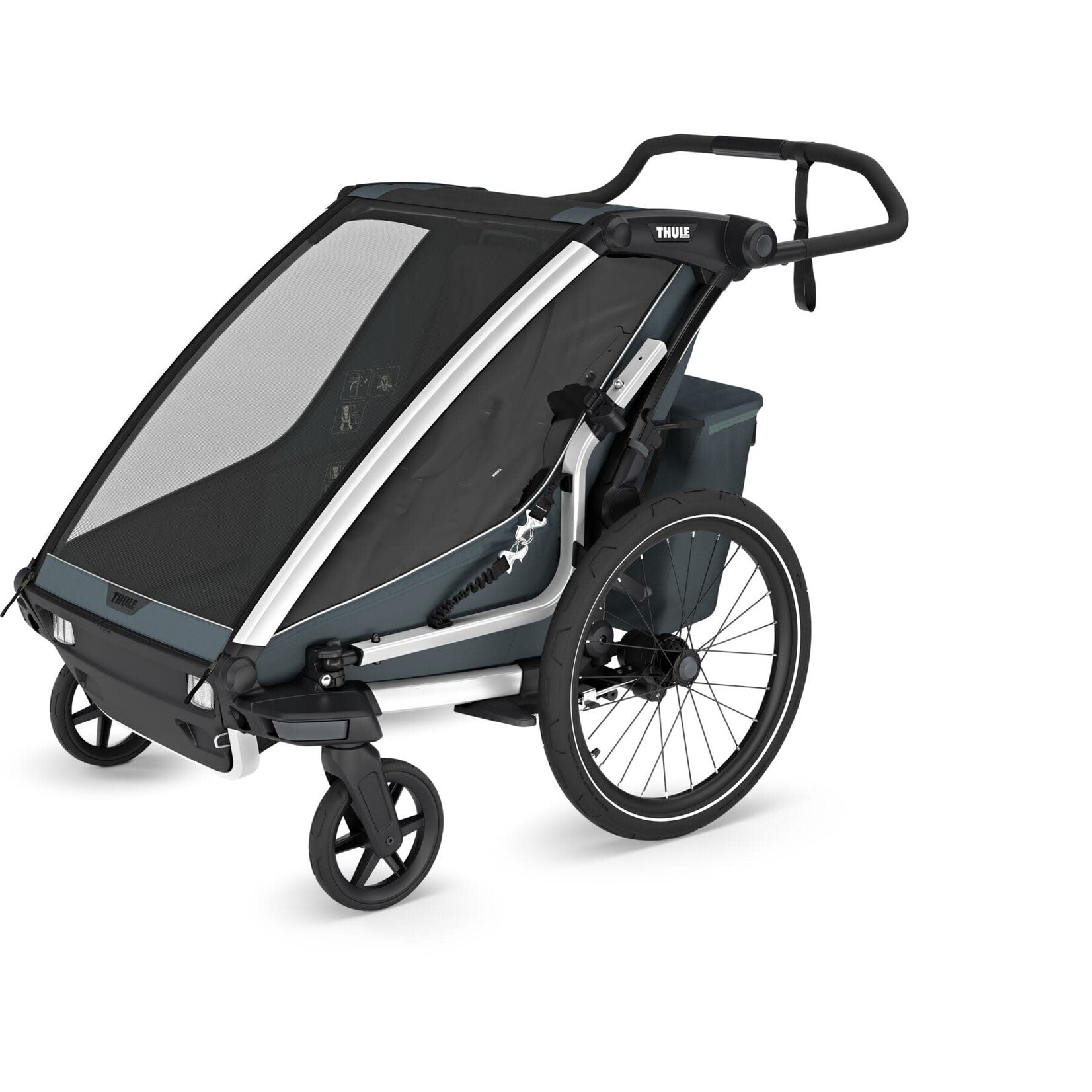 Thule Thule Chariot Cross 2 - Double child carrier with cycling and strolling kit - Grey