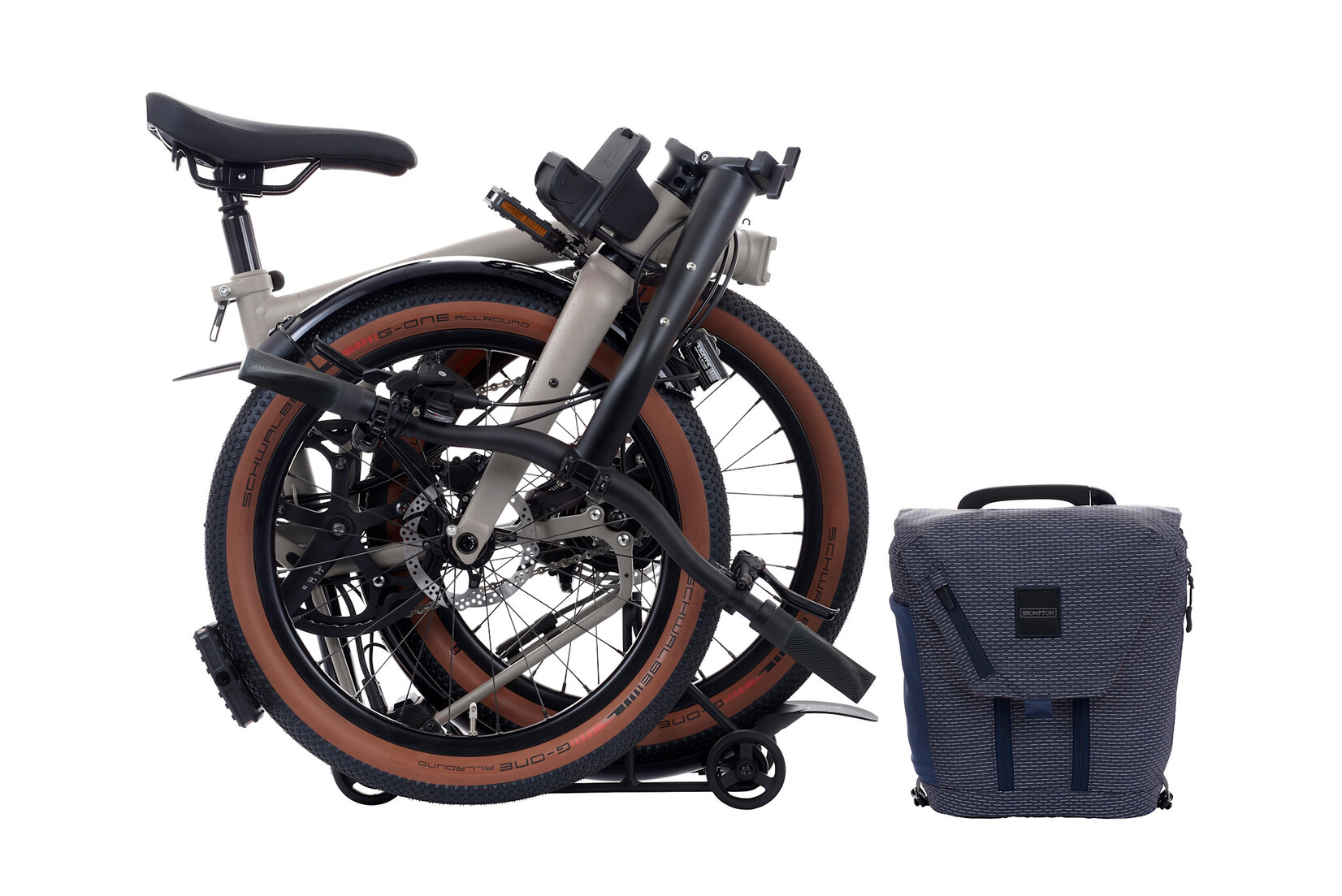 Brompton Brompton Electric G-Line - Large - Traildust White - Rack & Mudguards