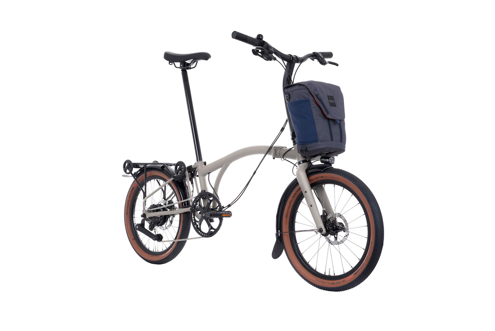 Brompton Brompton Electric G-Line - Medium - Traildust White - Rack & Mudguards