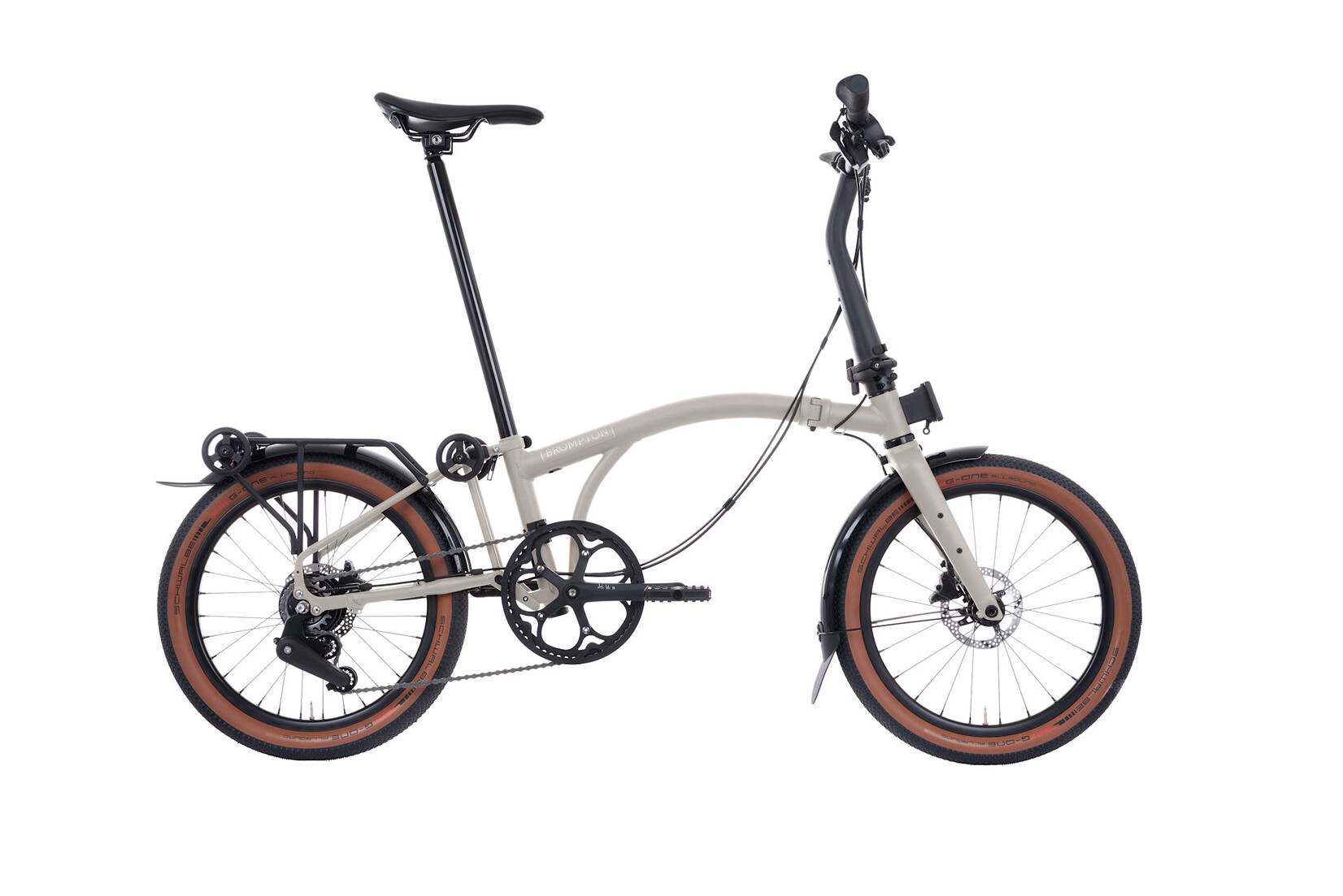 Brompton Brompton G-Line - Medium - Traildust White - Rack & Mudguards