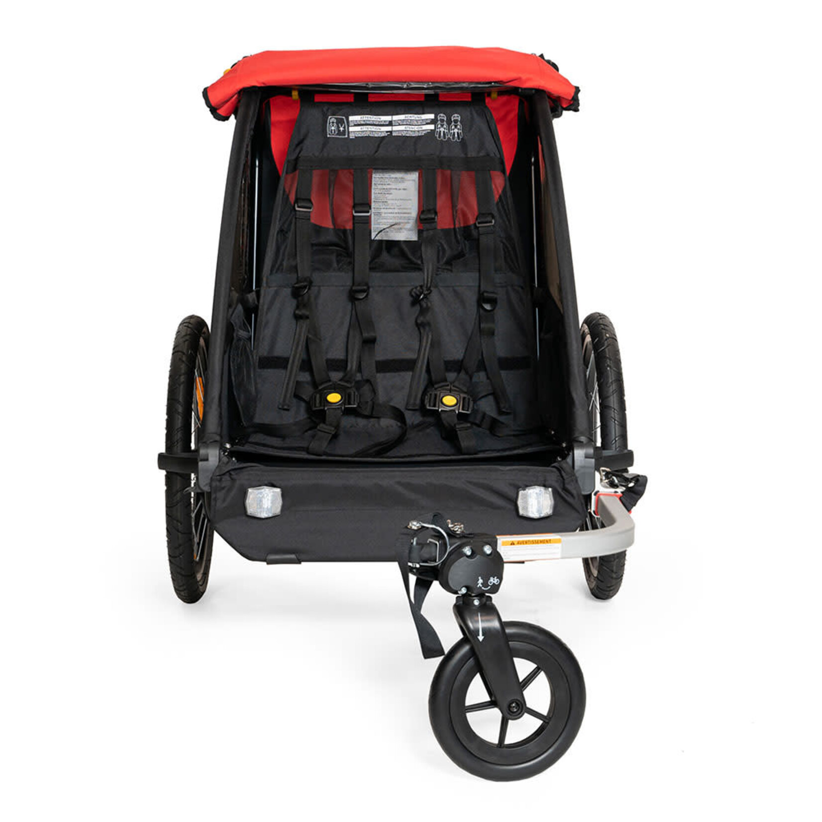 Burley Burley Honey Bee Child Trailer, with Stroller Kit - Twin (2 child) - Red / Black
