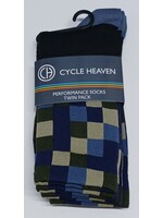 Cycle Heaven Cycle Heaven CH Performance Sock, Twin Pack - Block Contour