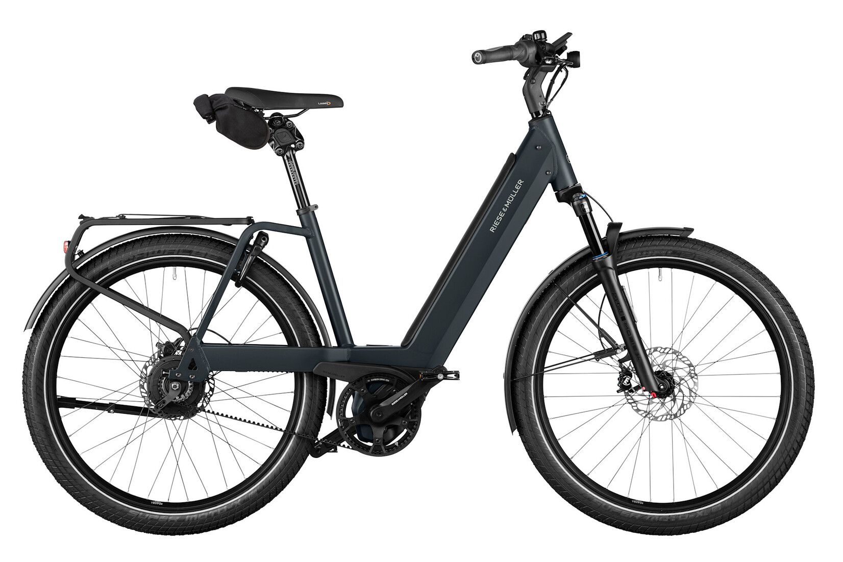 Riese & Müller Riese & Müller Nevo4 GT Vario Stock Bikes - (750Wh) - Dark Grey Matt - 56cm - Kiox 300 - Additional Chain Lock with Bag