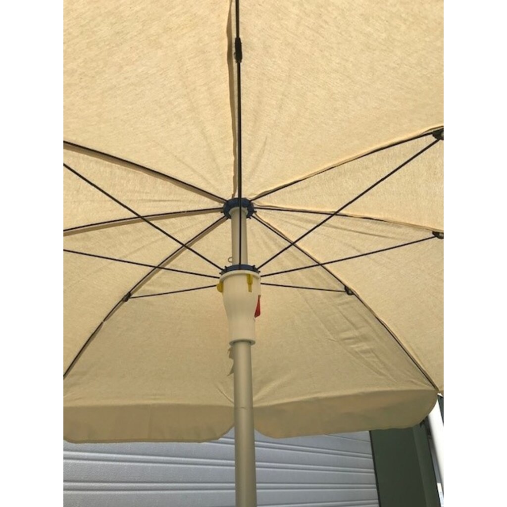 Ligbedshop Lusso parasol met ecru doek en aluminium staander