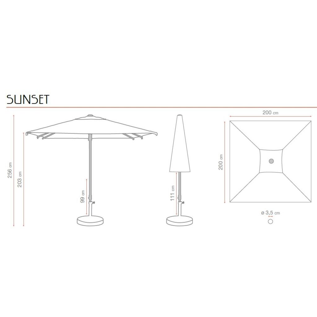 Grosfillex Parasol Sunset 200x200 SALE