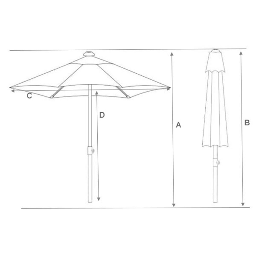 Platinum Ronde middenstok parasol Lisboa 250 of 300 cm