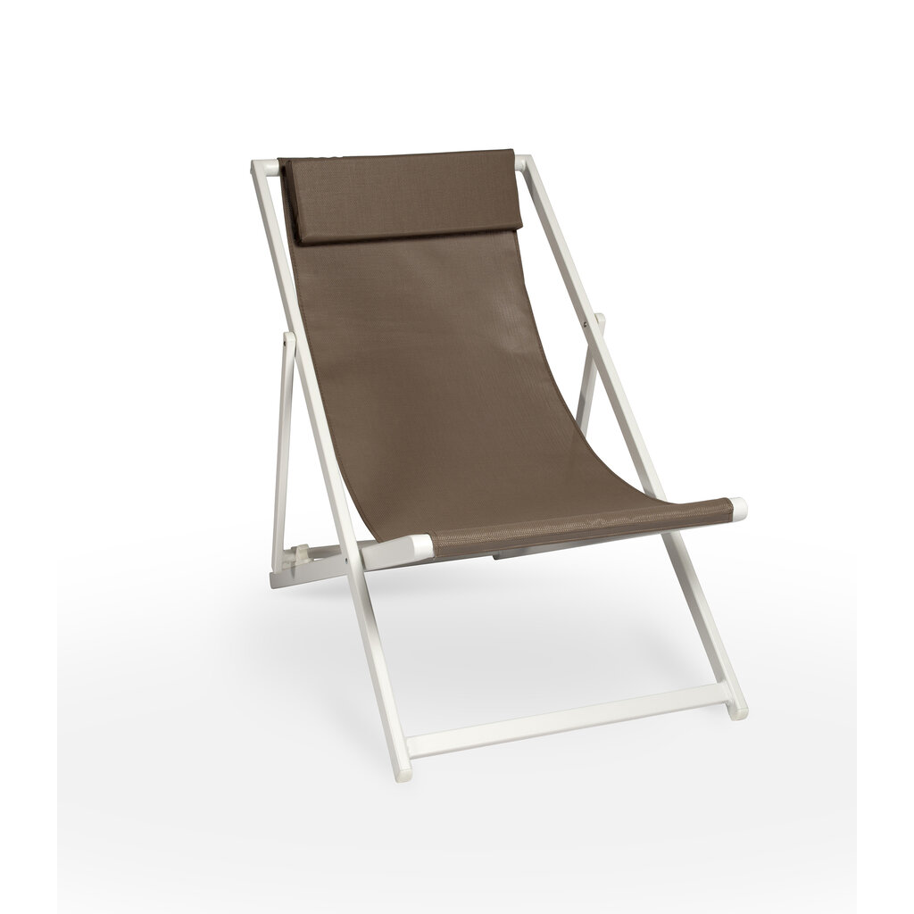 Resol Inklapbare ligstoel Sand wit aluminium met textileen