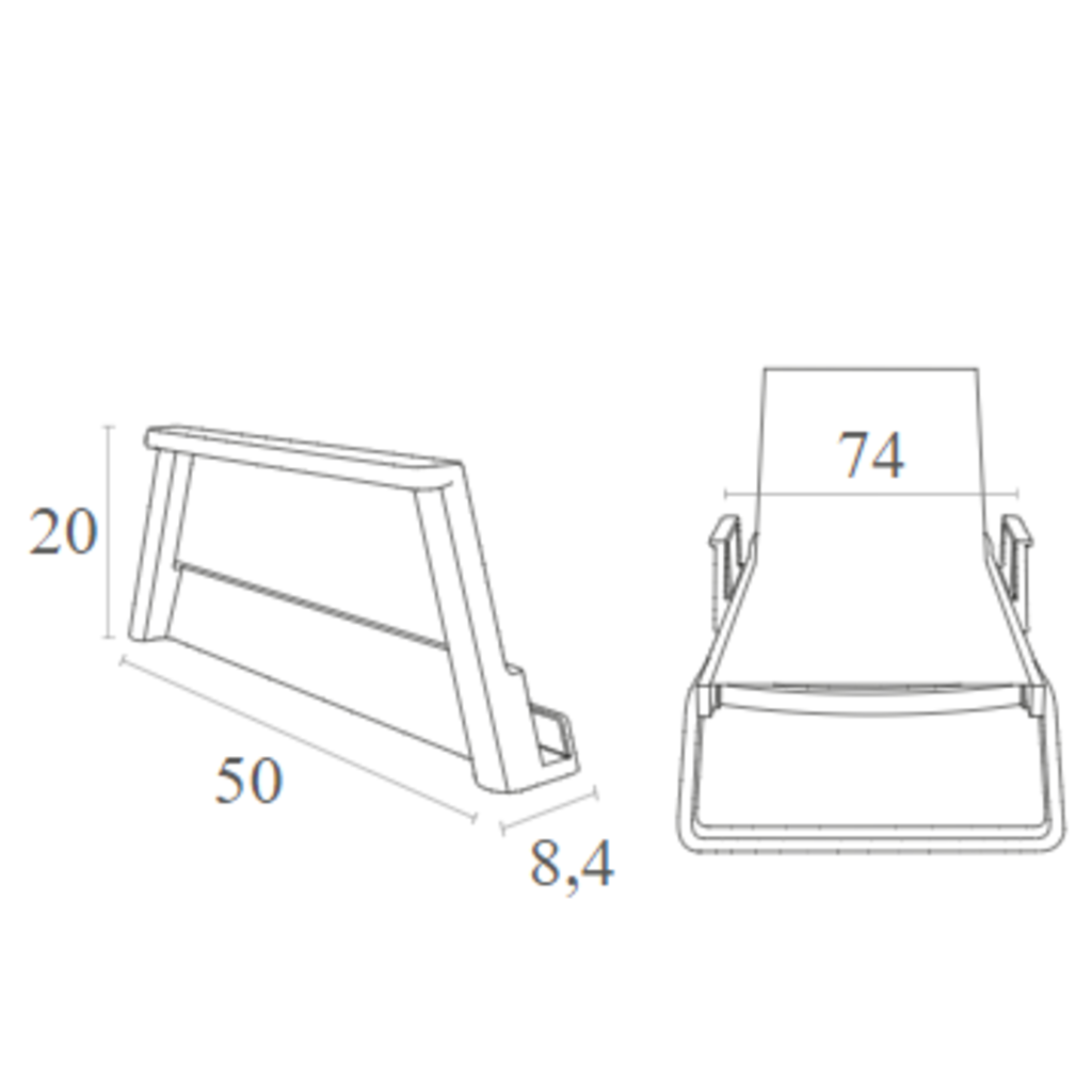 Siesta Ligbed Tropic aluminium frame en kunststof poten met textileen