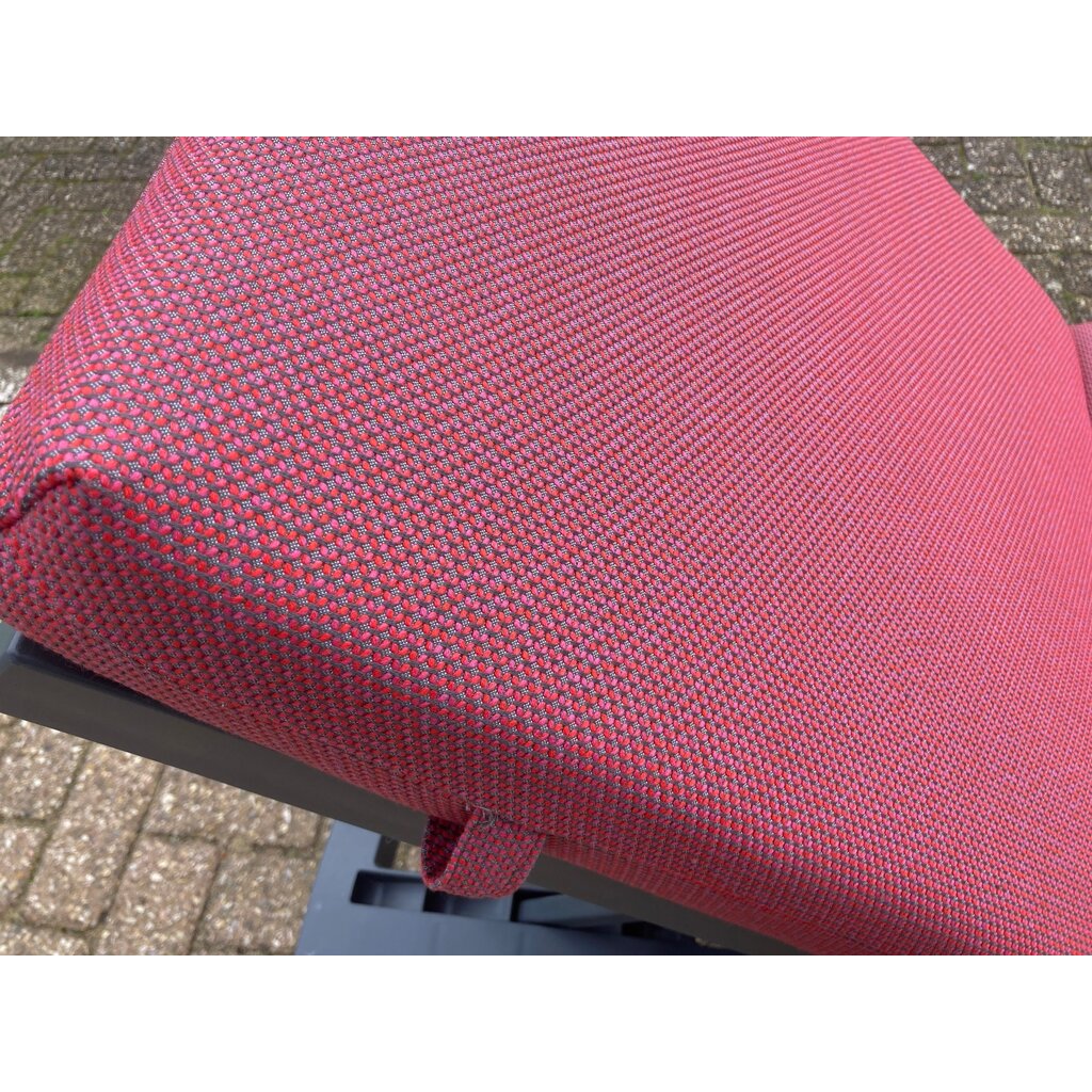 Ligbedshop Ligbedkussen strak Sunbrella comfort 8cm dikte rood roze
