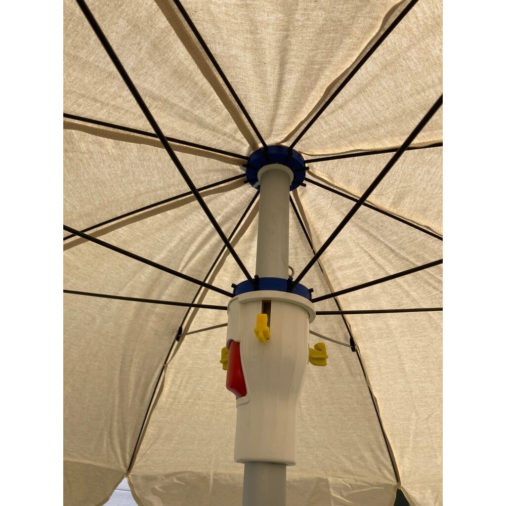 Ligbedshop Lusso parasol met ecru doek en aluminium staander