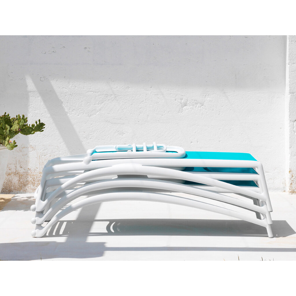 Nardi Ligbed Atlantico wit frame met textileen