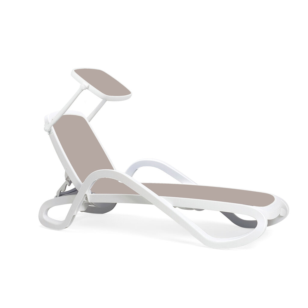 Nardi Ligbed Alfa wit frame - textileen en armleuning