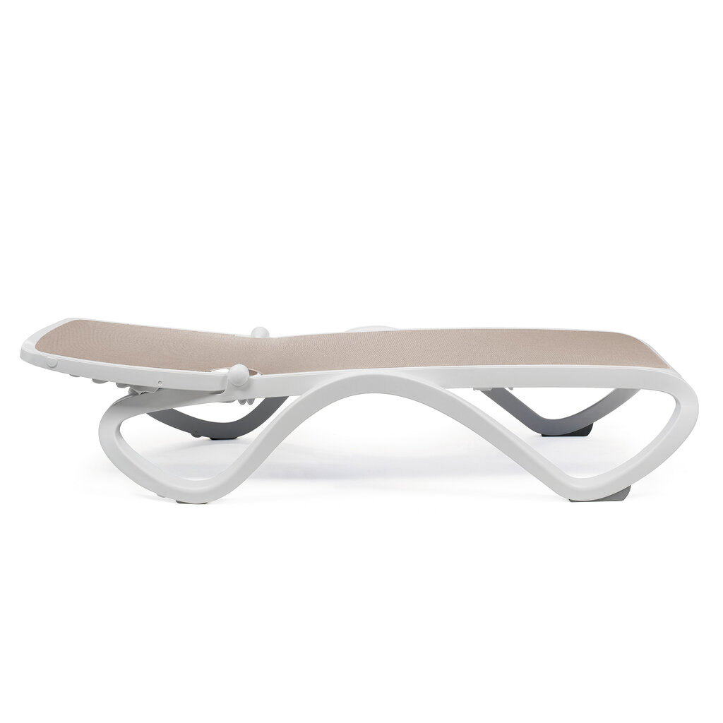 Nardi Ligbed Omega wit frame - textileen extra hoog