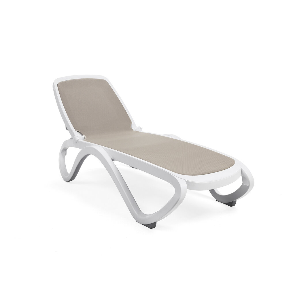 Nardi Ligbed Omega wit frame - textileen extra hoog