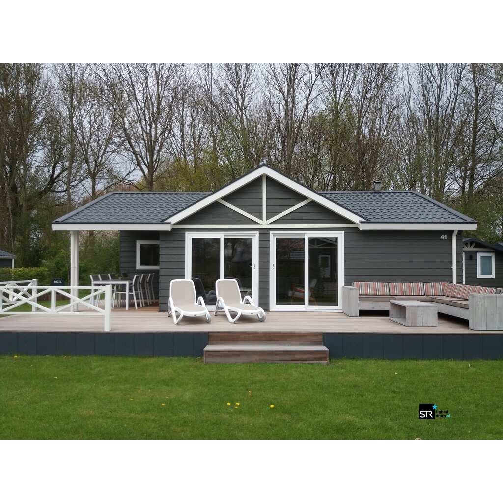 Nardi Ligbed Alfa wit frame - textileen en armleuning