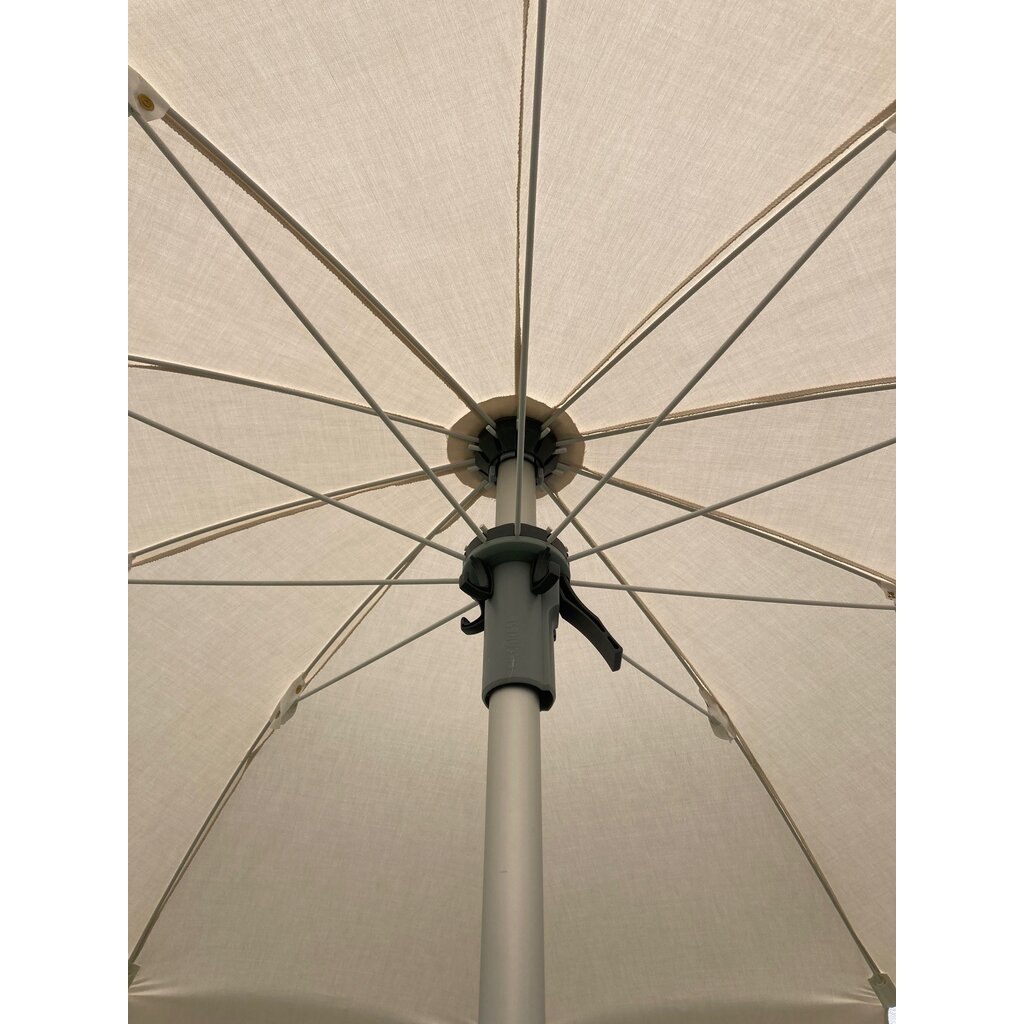 Ligbedshop Prestige parasol met ecru doek en aluminium staander