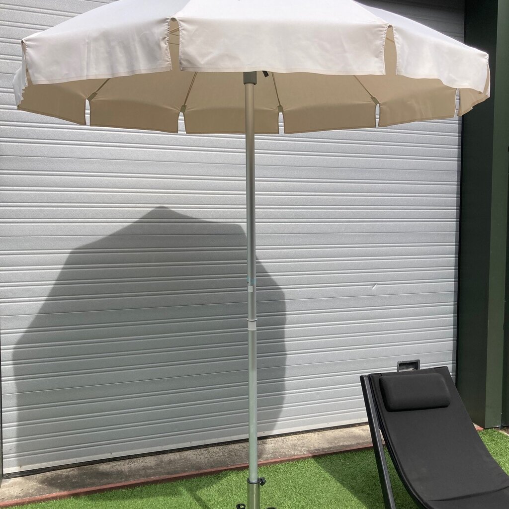 Ligbedshop Prestige parasol met ecru doek en aluminium staander