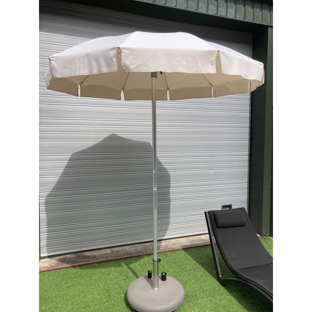 Ligbedshop Prestige parasol met ecru doek en aluminium staander