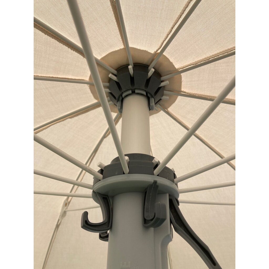 Ligbedshop Prestige parasol met ecru doek en aluminium staander