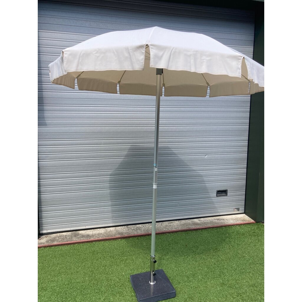 Ligbedshop Prestige parasol met ecru doek en aluminium staander