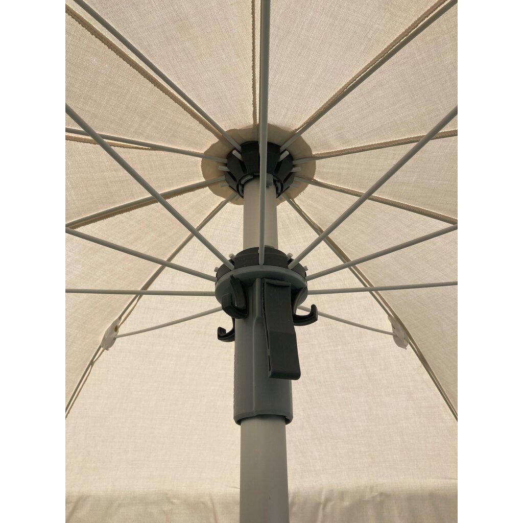 Ligbedshop Prestige parasol met ecru doek en aluminium staander