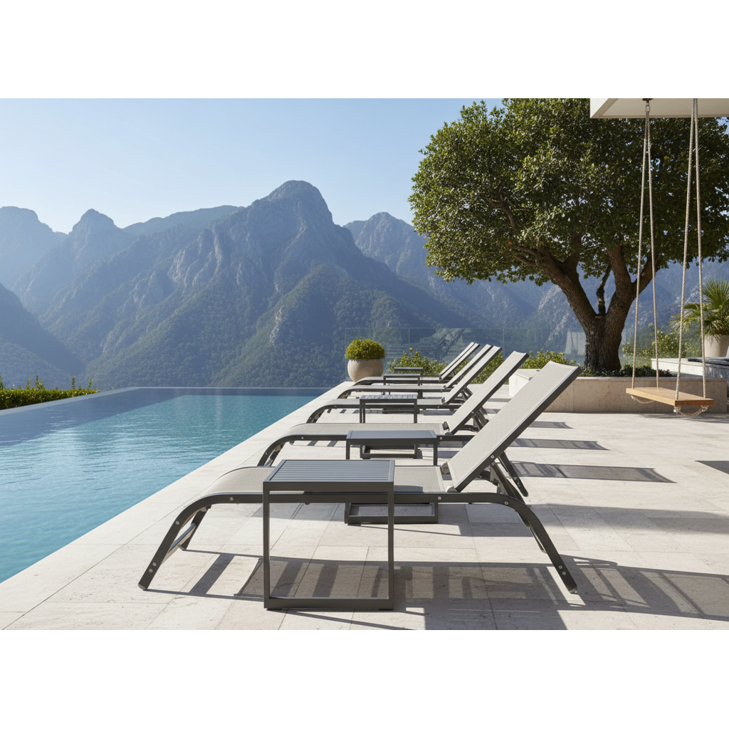 Ramberti Ligbed Santorini hoogwaardig aluminium met textileen