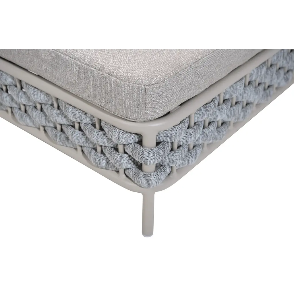 Ligbedshop Modern premium ligbed Luna sterk aluminium met gebonden touw  en wielen