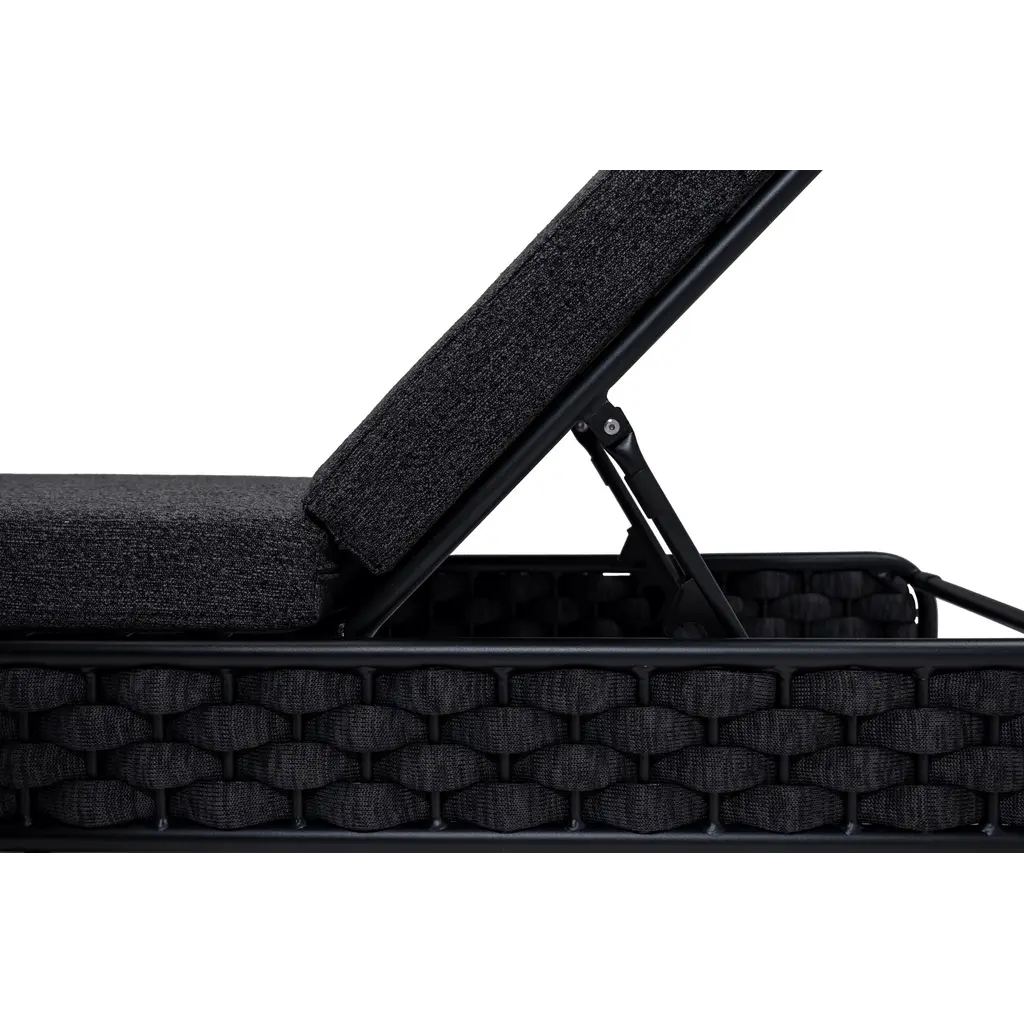 Ligbedshop Modern premium ligbed Luna sterk aluminium met gebonden touw  en wielen