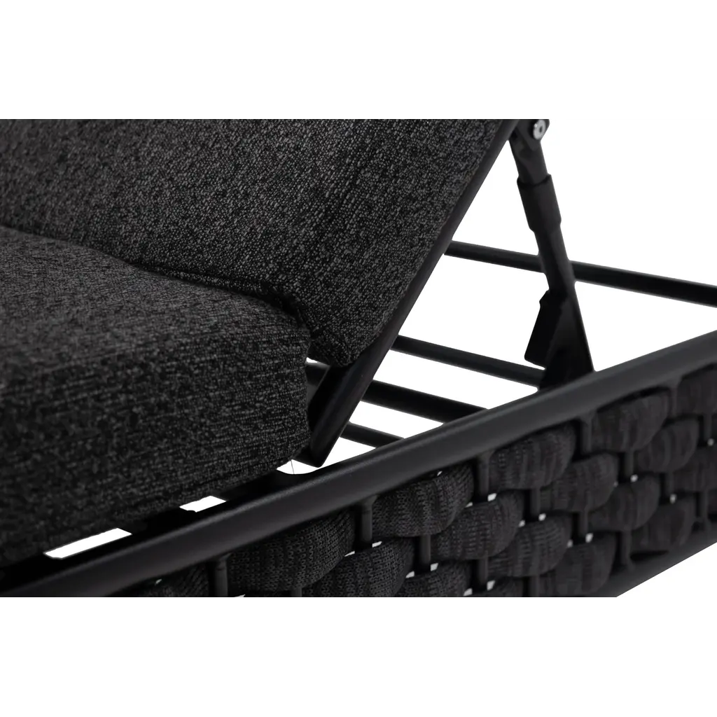 Ligbedshop Modern premium ligbed Luna sterk aluminium met gebonden touw  en wielen