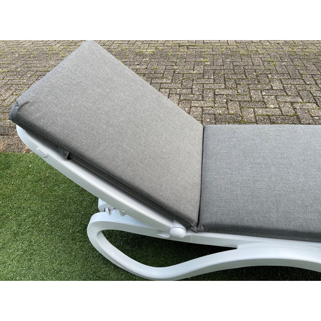 Ligbedshop Ligbedkussen strak Sunbrella Donkergrijs melange