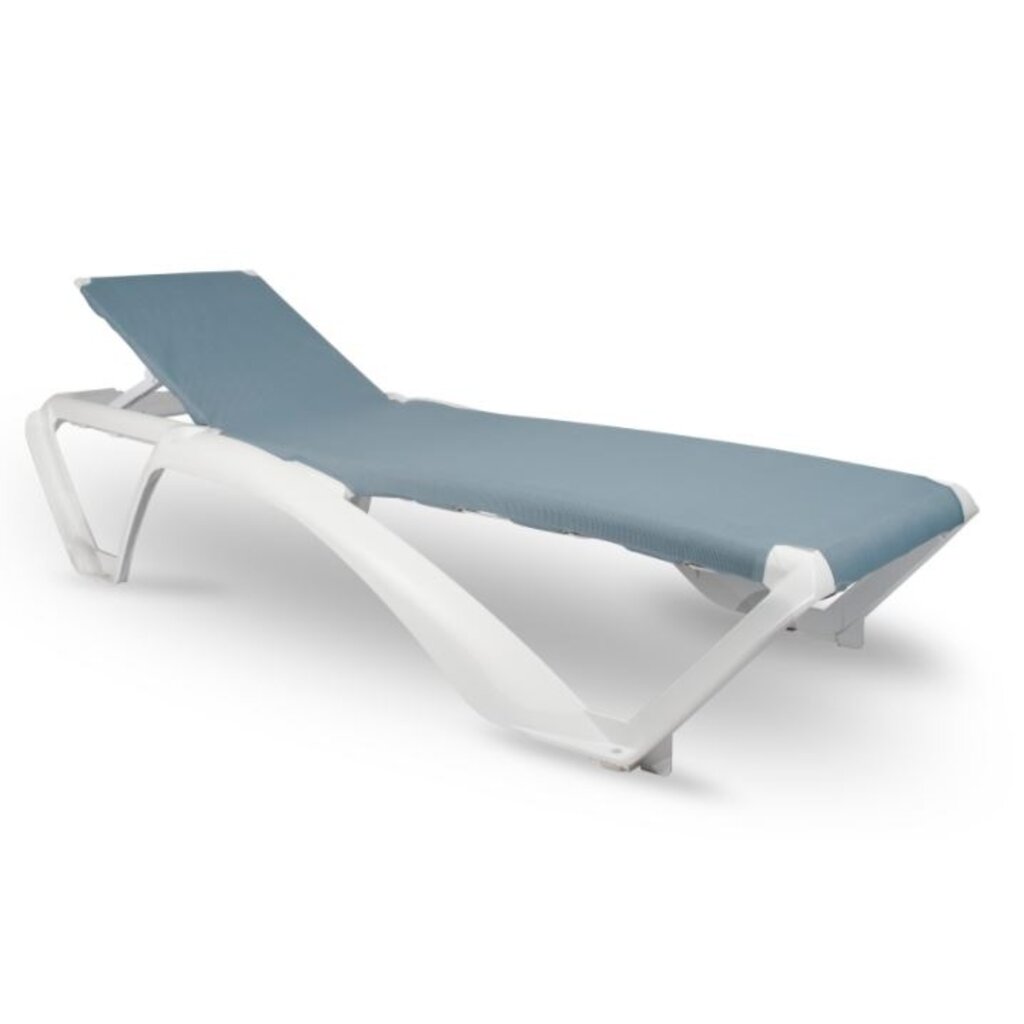 Resol Ligbed Marina Club wit frame met helder blauw textileen SALE