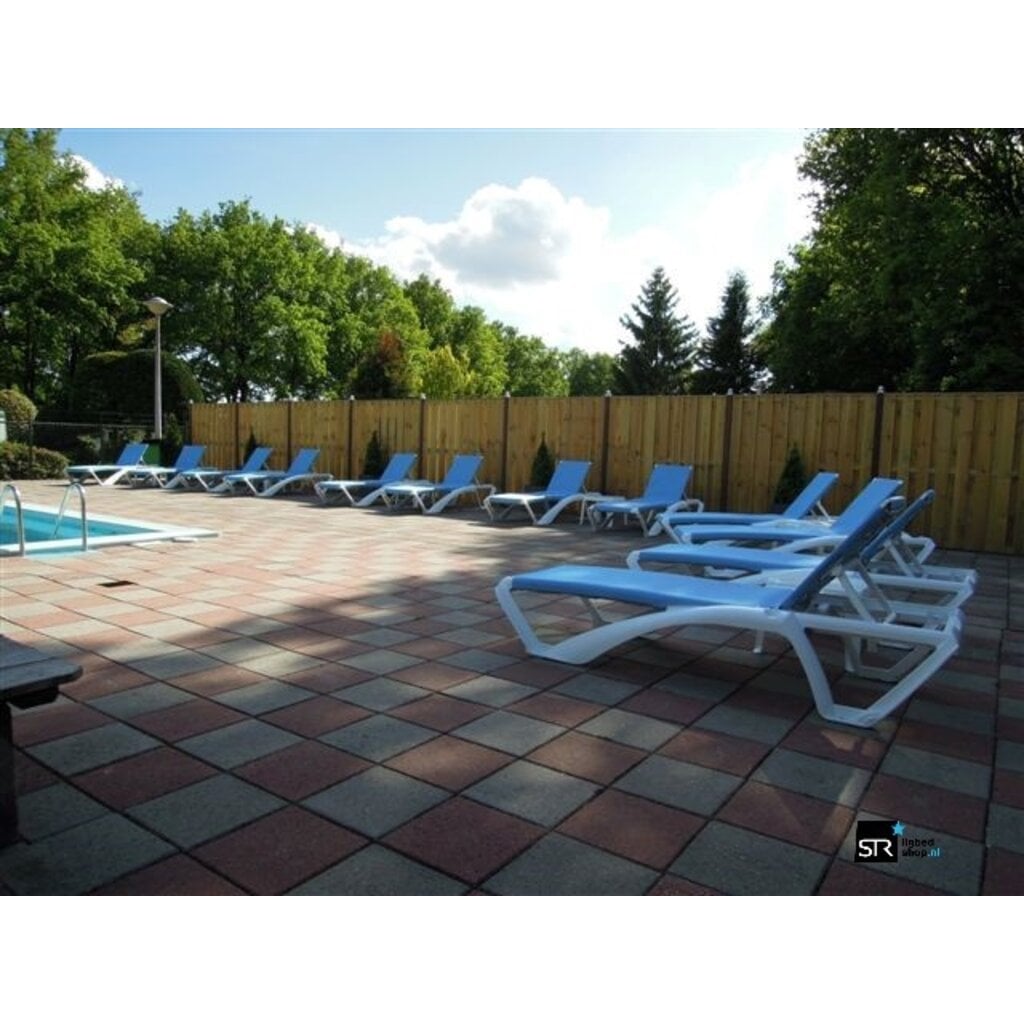 Resol Ligbed Marina Club donkergrijs frame met atlantisch blauw textileen SALE