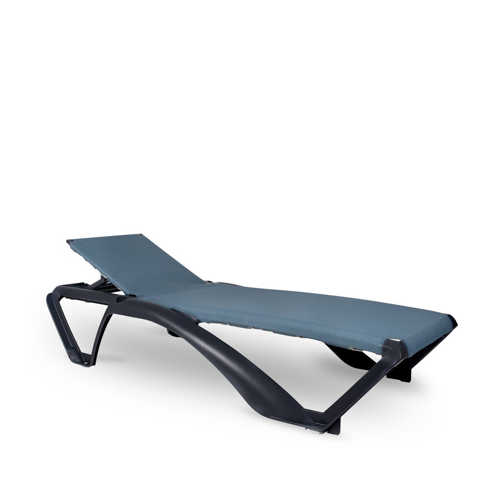 Resol Ligbed Marina Club donkergrijs frame met atlantisch blauw textileen SALE
