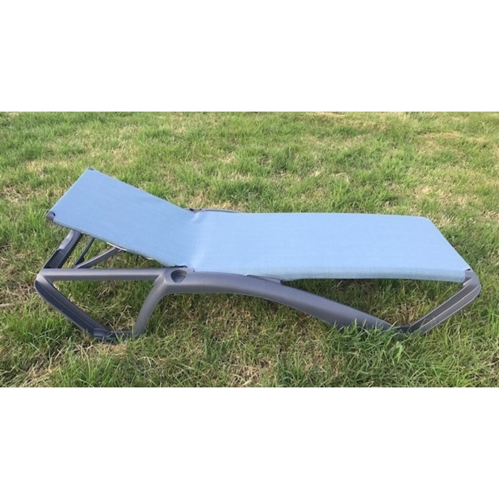 Resol Ligbed Marina Club donkergrijs frame met atlantisch blauw textileen SALE