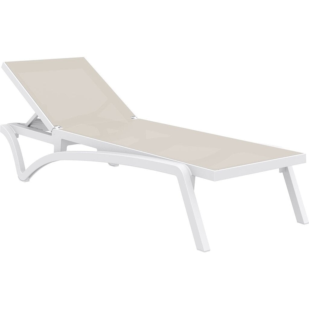 Siesta Ligbed Pacific Ocean wit frame met taupe textileen SALE